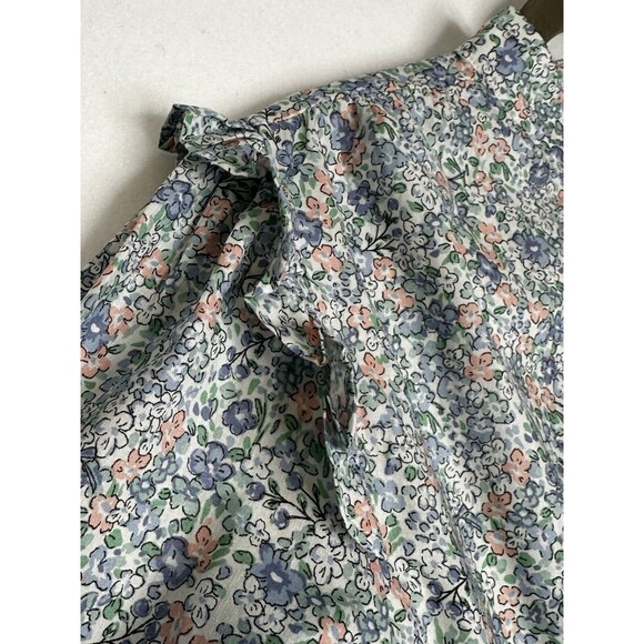 MABLE women size L floral ruffled button down long sleeve peasant‎ prairie top - Picture 6 of 9